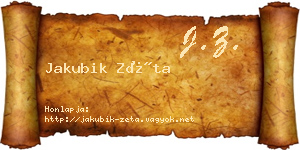 Jakubik Zéta névjegykártya